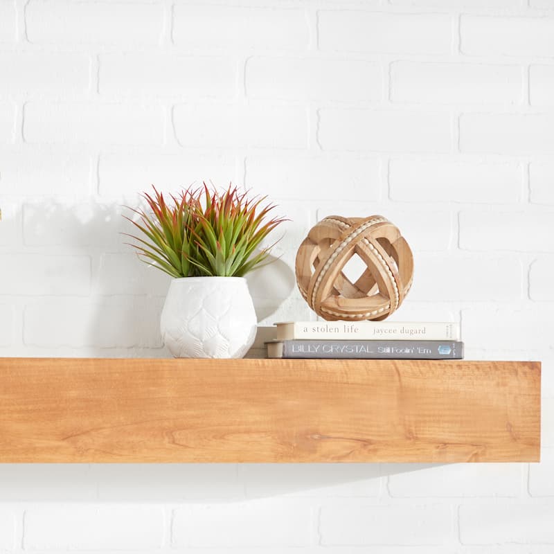 Green Faux Foliage Striped Stemmed Aloe Artificial Plant with White Ceramic Pot - 9 x 9 x 9