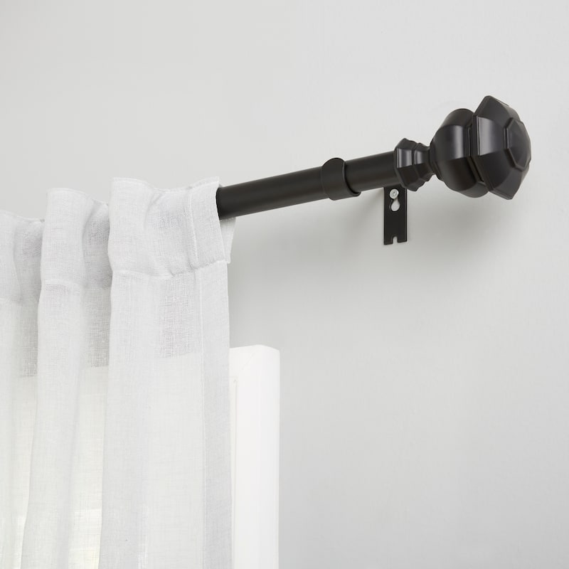 Lauren Ralph Lauren Welford 1" Adjustable Window Curtain Rod and Finial Set