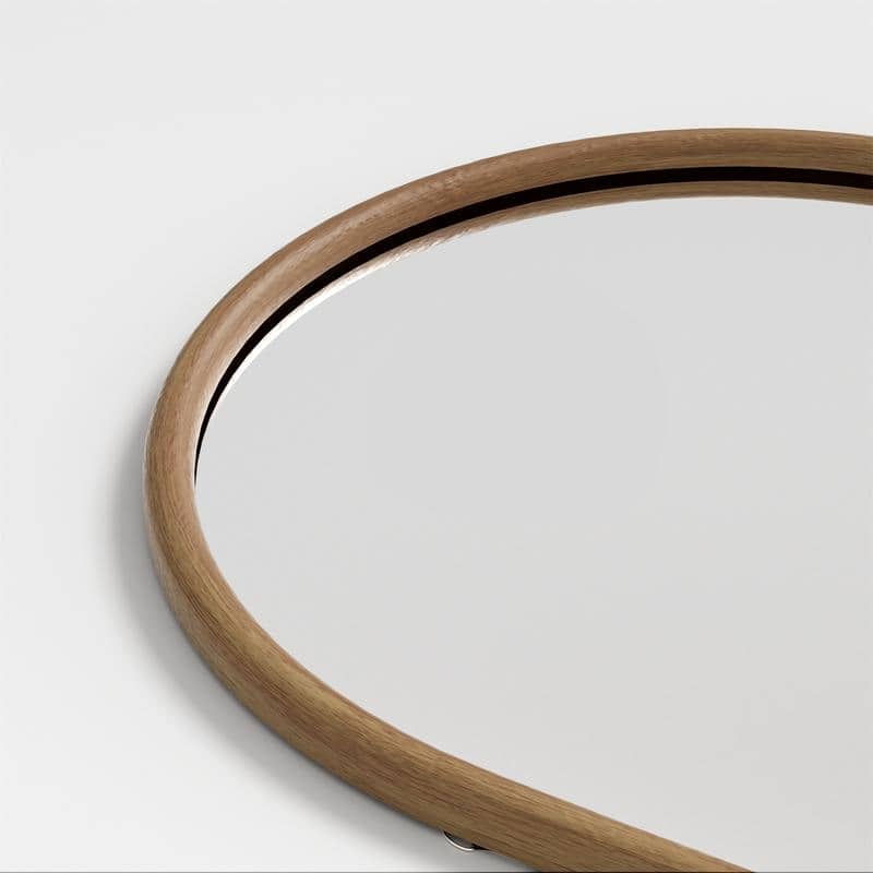 Ladder-Style Arched Solid Wood Framed Full Length Leaning Mirror
