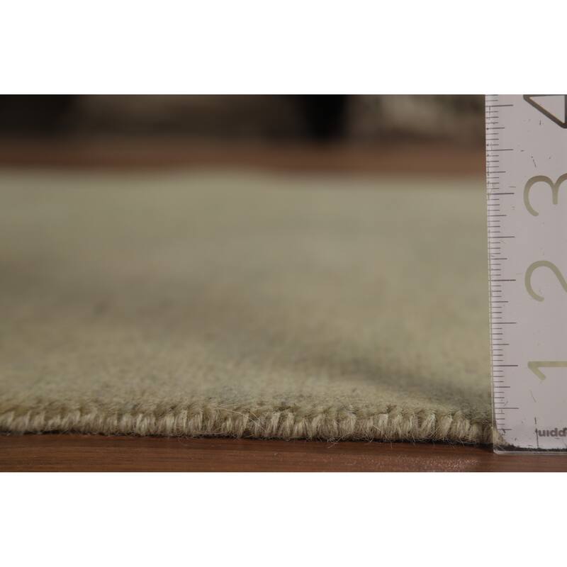 Sage Green Modern Gabbeh Oriental Area Rug Hand-Knotted Wool Carpet - 4'10" x 6'7"