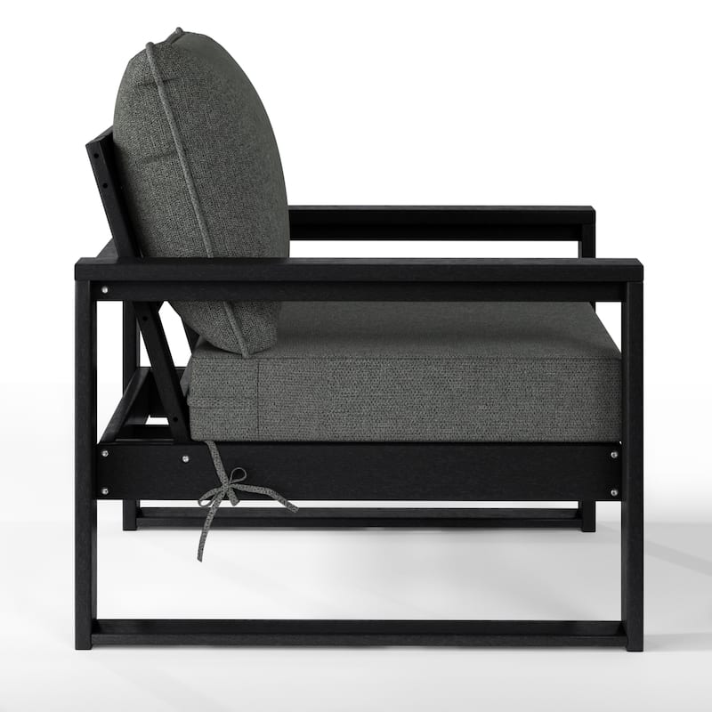 Endless Patio Deep Seating Club Chair with Black Frame (Set of 2)