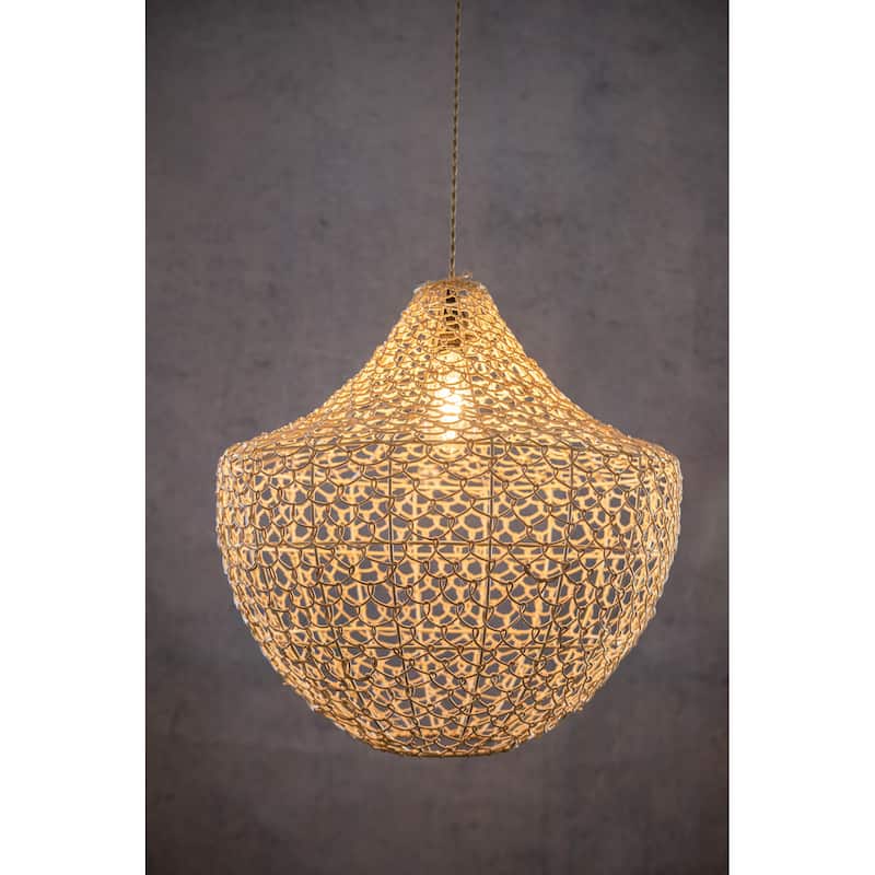 Woven Basket Pendant Light Natural Rattan Hanging Bamboo Light - 16" Wide