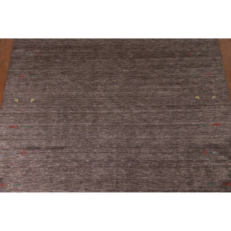 Hand Knotted Oriental 100% Wool Carpet Tribal Tribal Brown Gabbeh Area Rug - 9' 11'' X 7' 11''