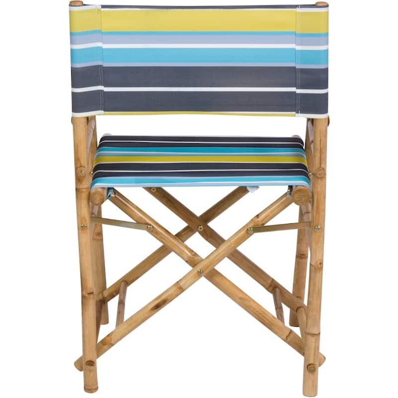 Patio Indoor Outdoor Folding Bamboo Director Chair Set of 2