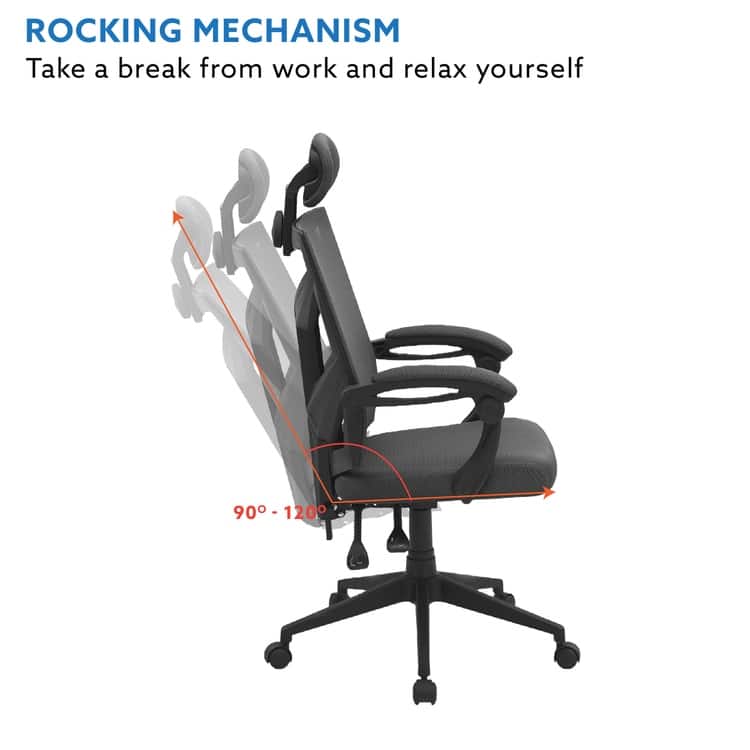 Adjustable Office Chair with Headrest Ergonomic Desk Chair High Back Mesh Office Chairs with Lumbar Support with Wheels