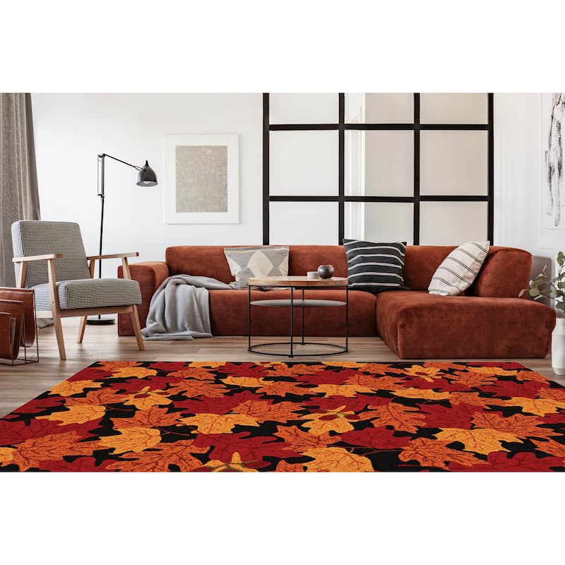 Trio Autumn Leaves Area Rug
