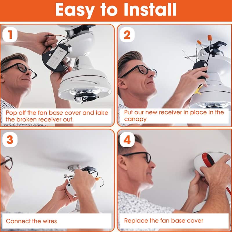 White 3-Speed Universal Ceiling Fan Remote Control with Wall Holder