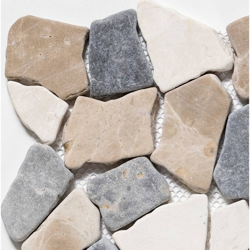 Fit Mosaic 11 in. x 11 in. Marble Mesh-Mounted Mosaic Wall and Floor Tile