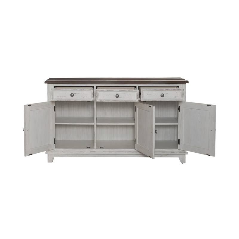 River Place Riverstone White & Tobacco Accent Server