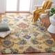 SAFAVIEH, Handmade Marietje Blossom French Country Wool Area Rug - 6' x 8' - Gold/Multi
