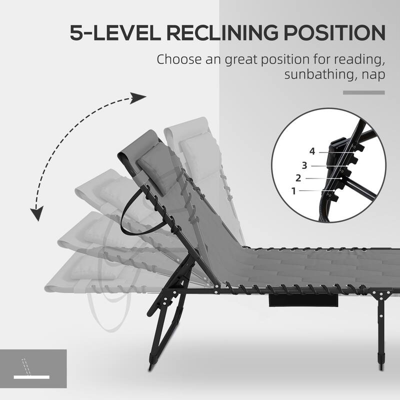 Adjustable foldable recliner with cushion and pillow two-piece set