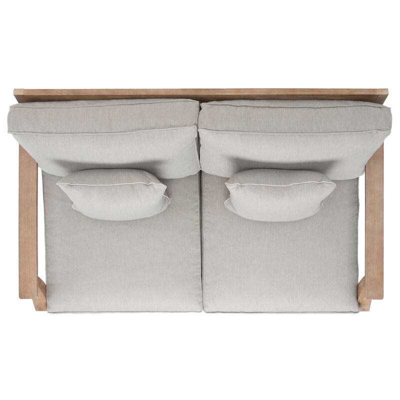SAFAVIEH Couture Martinique Wood Patio Loveseat - 56"W x 35"D x 32"H