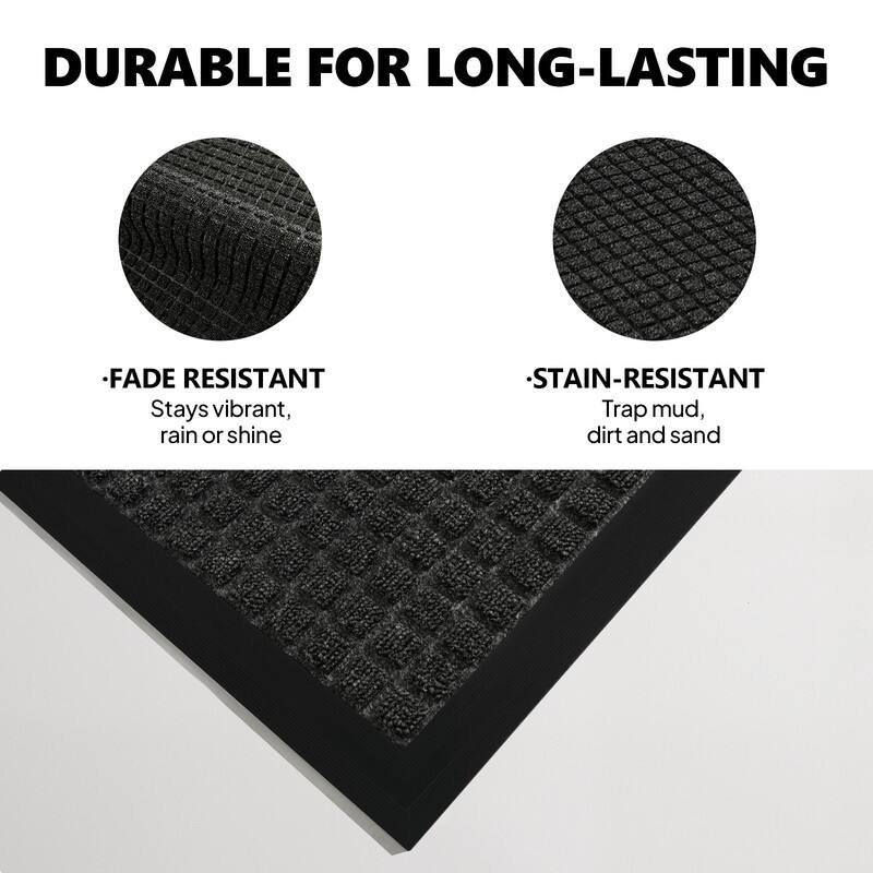 Front Door Mat Stain And Fade Resistant Low Profile Backing Entry Mat Low Profile Doormat In Gray