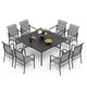 preview thumbnail 15 of 32, MAISON ARTS 9-Piece Patio Dining Set with Square/Rectangular Metal Table and 8 Gourd Head Shape Armrest Dining Chairs