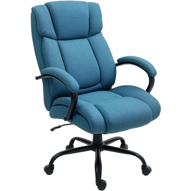 Fabric Executive Office Chair with Padded Arms, Ergonomic Design & Swivel Wheels