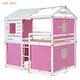 preview thumbnail 2 of 17, Full Size Bunk Wood House Bed with Tent