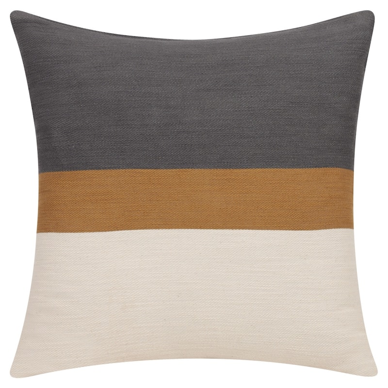 24" X 24" Brown Cotton Zippered Pillow