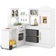 preview thumbnail 3 of 28, Costway Corner Kitchen with Lights and Sounds Interactive Wooden - See Details White