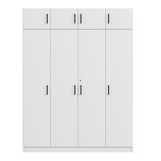 Large Floor Organizer with 4-Door Wardrobe with Drawer and Top Cabinet