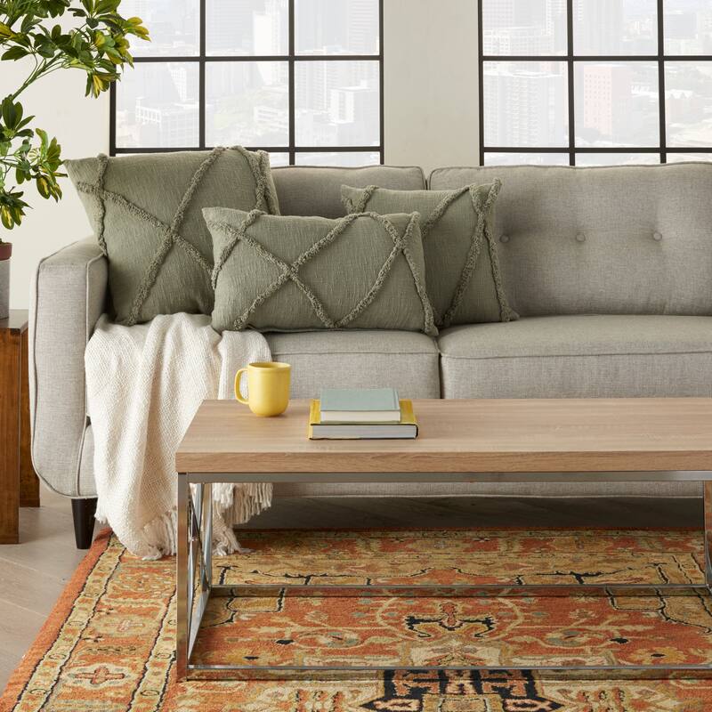 Mina Victory Distressed Diamond Boho Throw Pillow