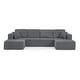 preview thumbnail 18 of 45, U shape Modular Sectional Sofa, Compressed Sectional Sofa Modern Minimalist Style Corduroy Couch