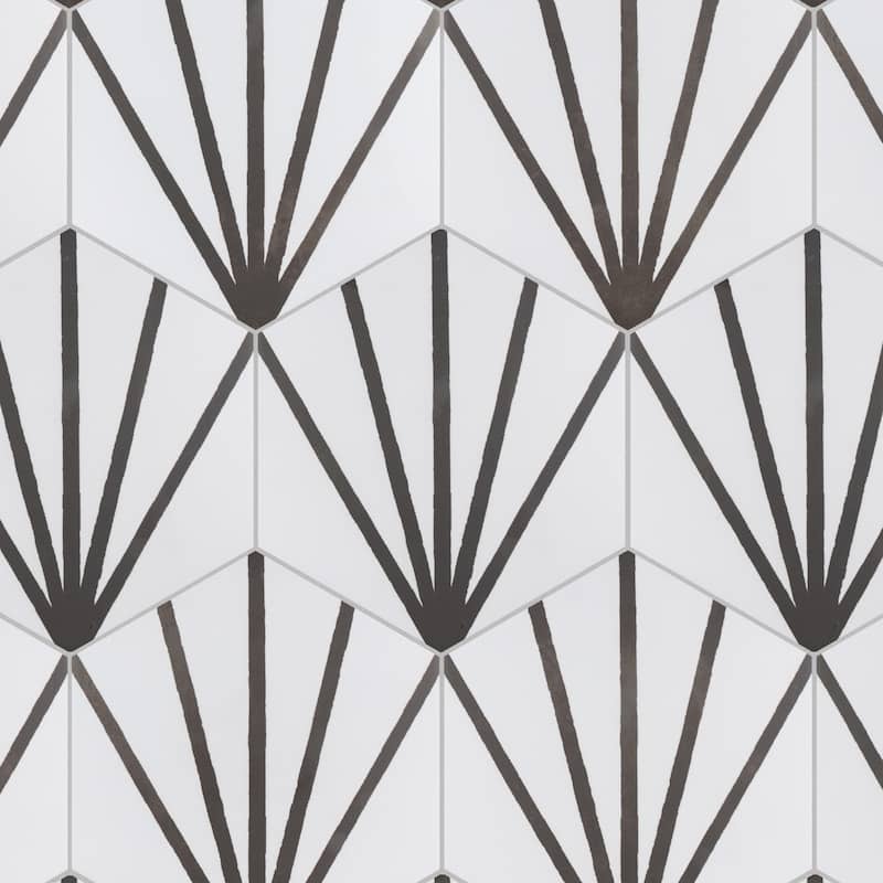 Merola Tile Horizon Dawn Hex Nero 7-3/4" x 9" Porcelain Floor and Wall Tile