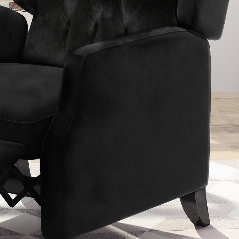 Modern Fabric Recliner with Wingback Design and Tufted Upholstery by Christopher Knight Home
