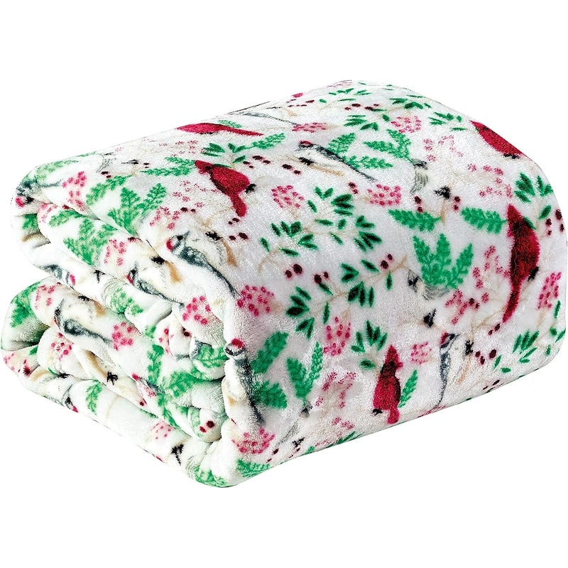Décor&More Summertime Nature Microplush Throw Blanket (50" x 60") - Cardinals