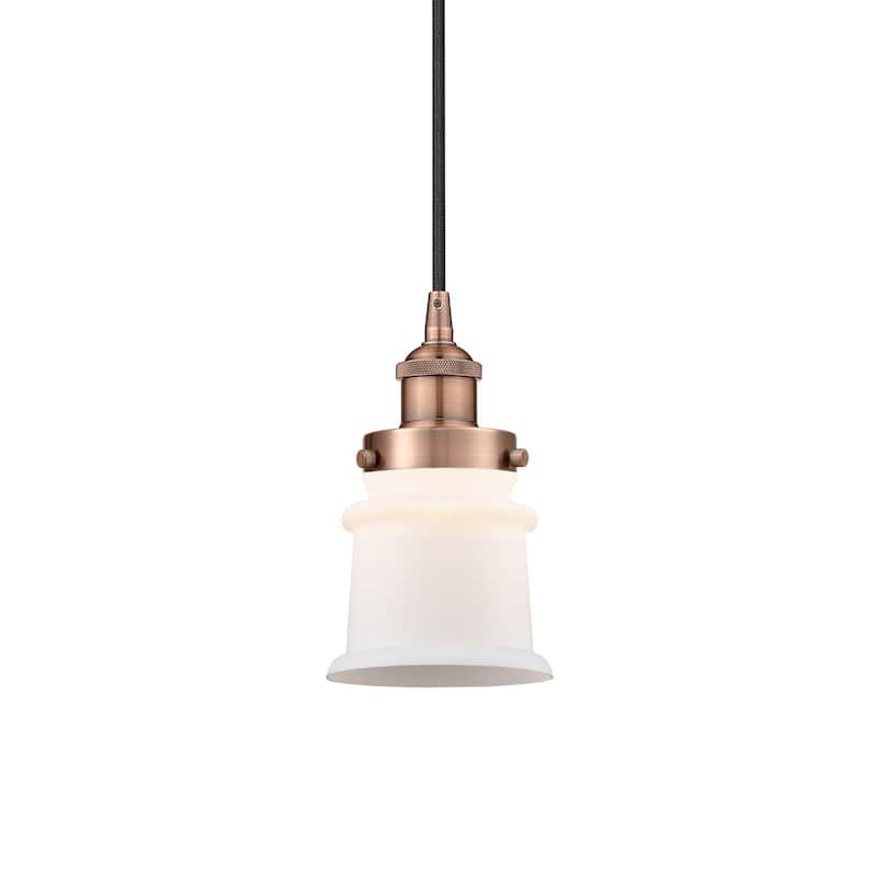 Innovations Lighting 616-1PH-9-5 Canton Pendant Canton 5" Wide Mini - Antique Copper / Matte White