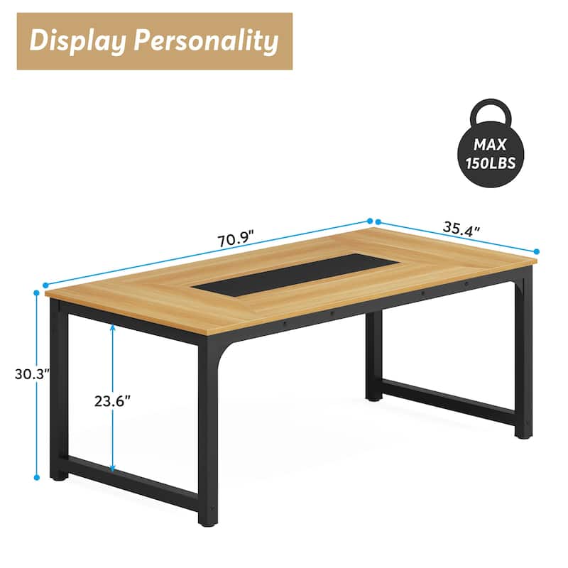 Industrial Rectangular Dining Table for 6-8 People