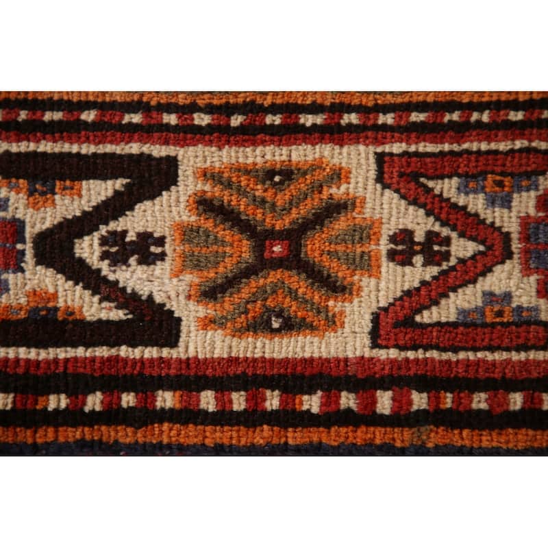 Traditional Orange Shiraz Persian Vintage Rug Handmade Wool Carpet - 5'10"x 9'5"