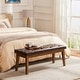 preview thumbnail 8 of 57, Button-Tufted Bench for End of Bed, Entryway Bench Beige/ Black/ Brown Solid Wood, Leather, Fabric 44-inch