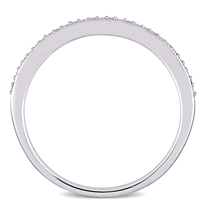 Miadora 10k White Gold Diamond Accent Stackable Wedding Band Ring