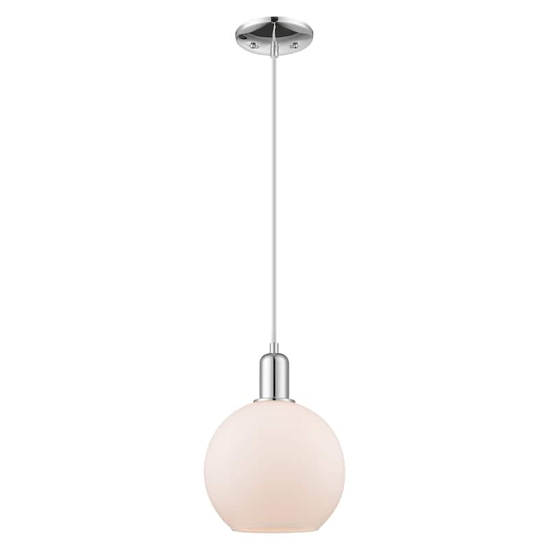 Innovations Lighting Endless Possibilities Arcadia - Athens - 1 Light 8" Cord Hung Mini Pendant - Polished Chrome/Matte White