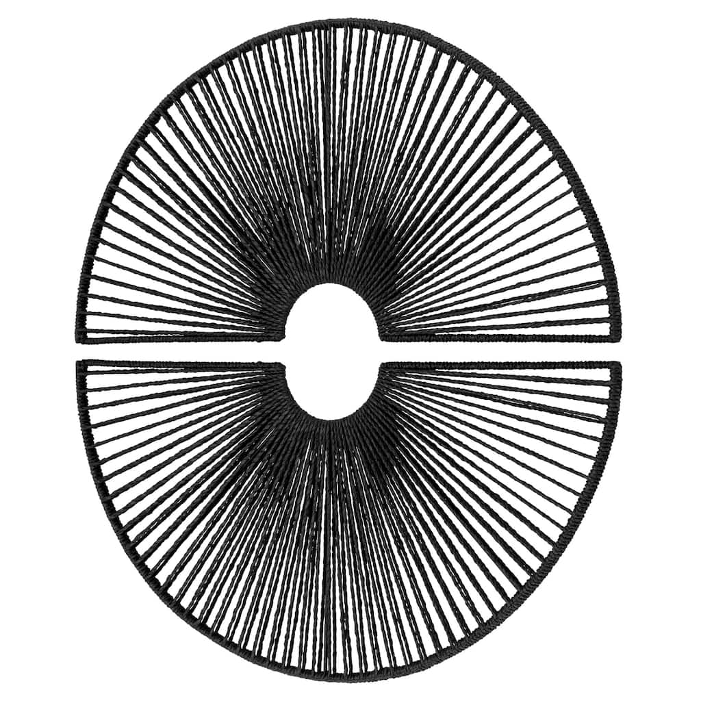 American Art Decor Twin Eclipses 2-Piece Black Paper Rope Wall Art - 30.25" x 30.25"