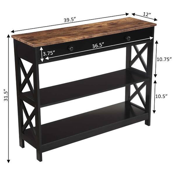 Console Table with Shelves and Drawer - Bed Bath & Beyond - 42374671