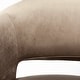 preview thumbnail 6 of 12, Giles Taupe Velvet Wrap w/ Brass Metal Base Accent Chair - 29.5L x 28.7W x 29.5H