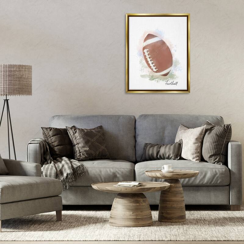 Stupell Soft Pastel Football Framed Floater Canvas Wall Art Design By Matthew Piotrowicz