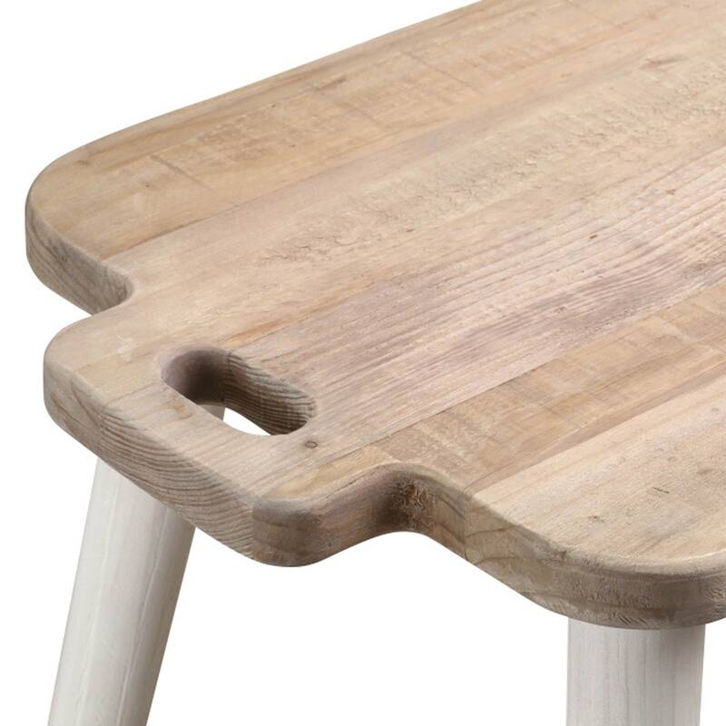 Last Chance Pine Side Table, Brown/ White