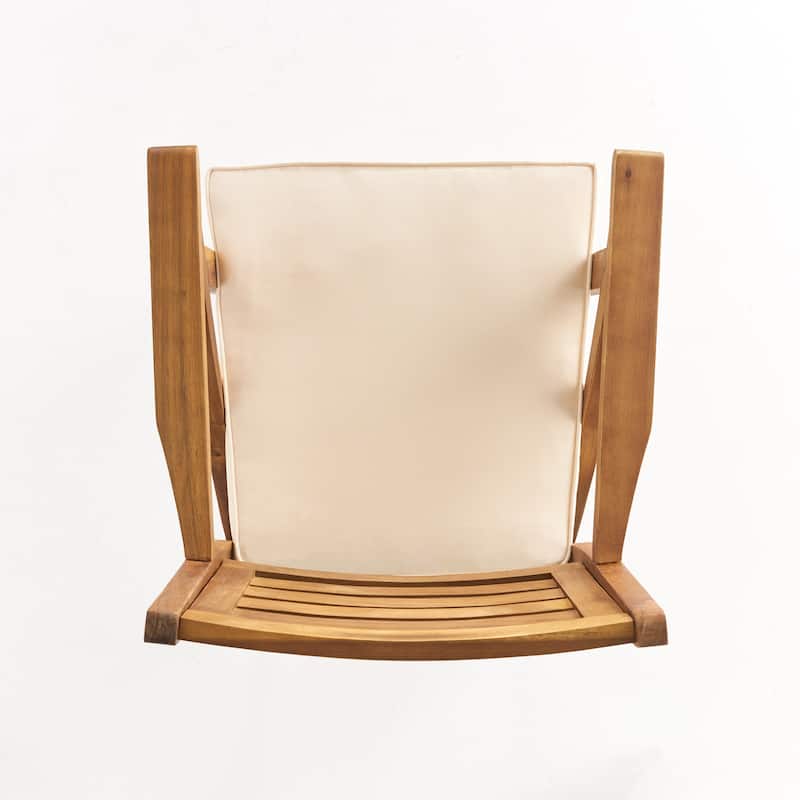 Hermosa Outdoor Acacia Wood Barstool with Cushion (Set of 2) by Christopher Knight Home