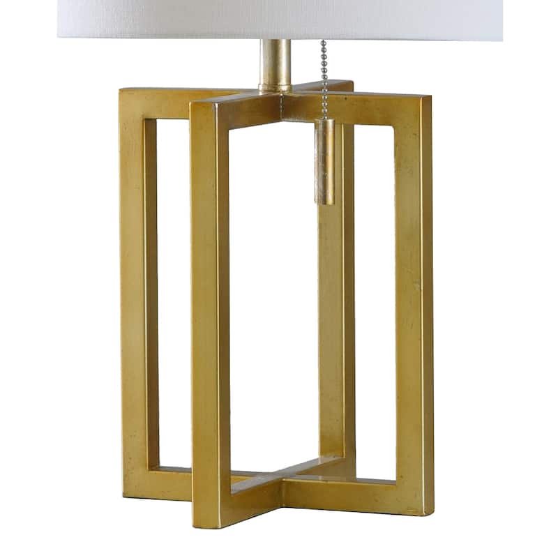 StyleCraft Marilou Solid Gold Table Lamp - Brussels Off White Shade
