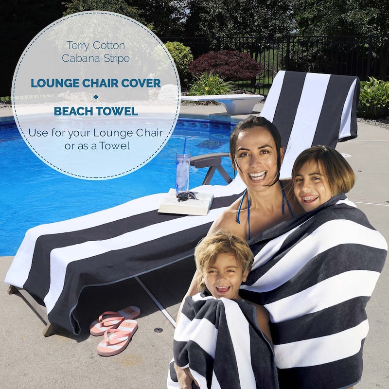Superior Cabana Cotton Towel/ Chaise Lounge Chair Cover