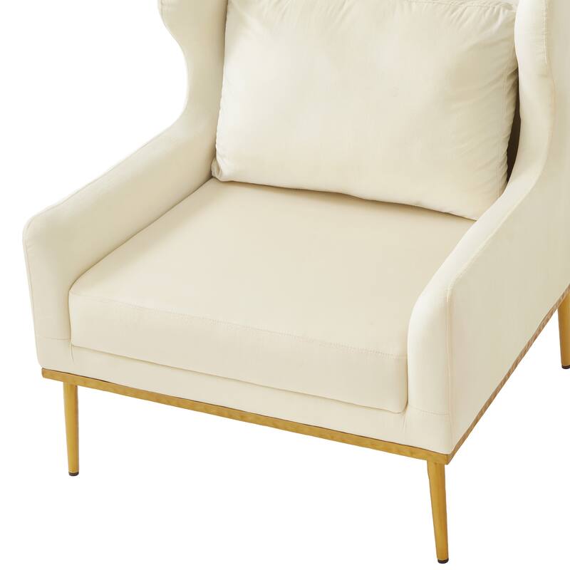 Christopher Knight Home - Modern Velvet Armchair Accent Chair with Iron Frame and High-Density Foam Cushion