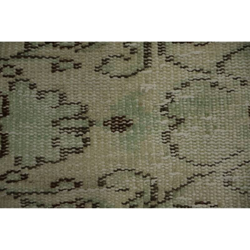 Hand Knotted Oriental 100% Wool Carpet Transitional Floral Green Anatolian Area Rug - 9' 4'' X 5' 2''