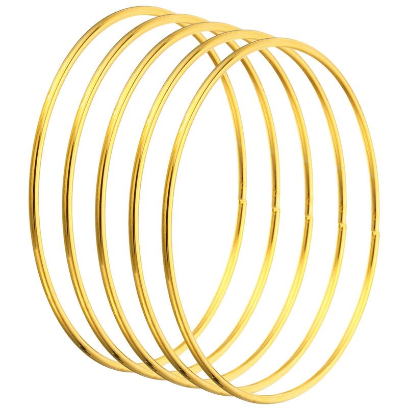 Dream Catcher Rings, 5 Pcs Macrame Wreath Floral Round Ring Hoop, Gold