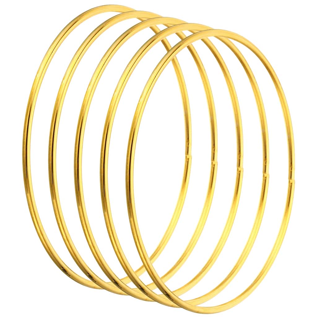 Dream Catcher Rings, 5 Pcs Macrame Wreath Floral Round Ring Hoop, Gold