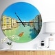 preview thumbnail 8 of 8, Designart 'Green Grand Canal Venice' Oversized Coastal Wall CLock