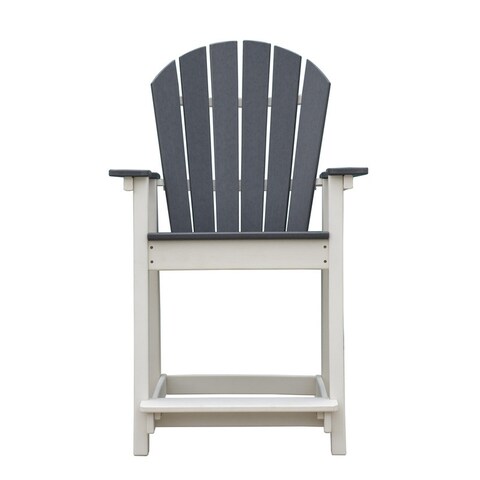 Eco-Friendly Material Plastic Adirondack Outdoor Bar Stool Adirondack Armchair White and Grey
