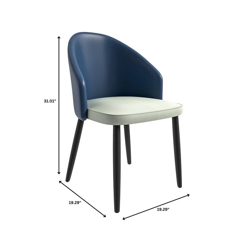 Upholstered Dining Chair in Leather/Fabric/Boucle with Wood Legs Set of 4 Paradiso Collection