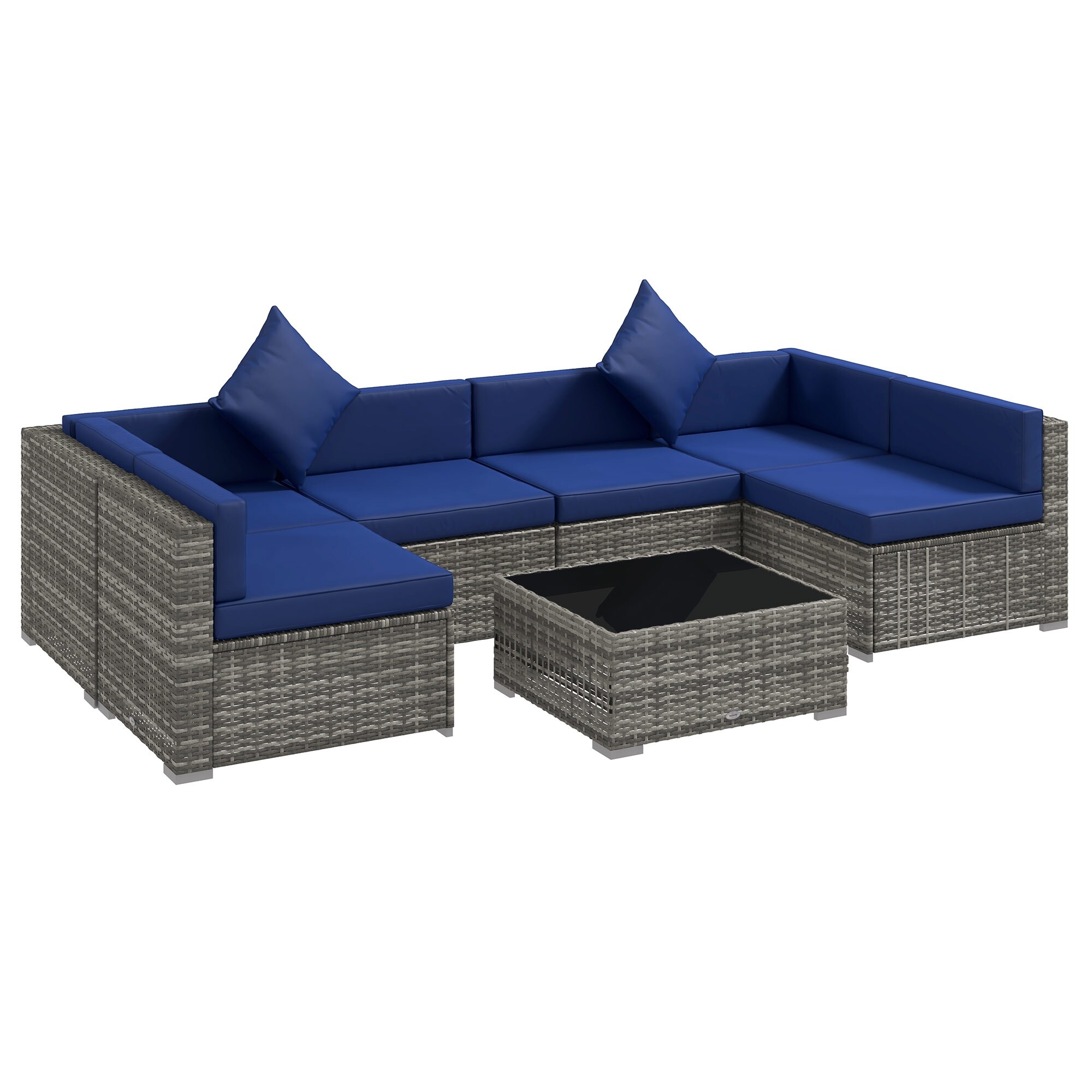 Siara 7 piece Rattan Wicker Sectional Patio Set by Havenside Home